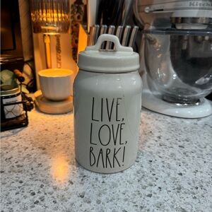 Rae Dunn Cream 'Live, Love, Bark!' Canister